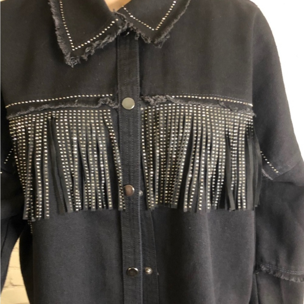 The style between us black fringe shirt/jacket xl - Picture 7 of 7
